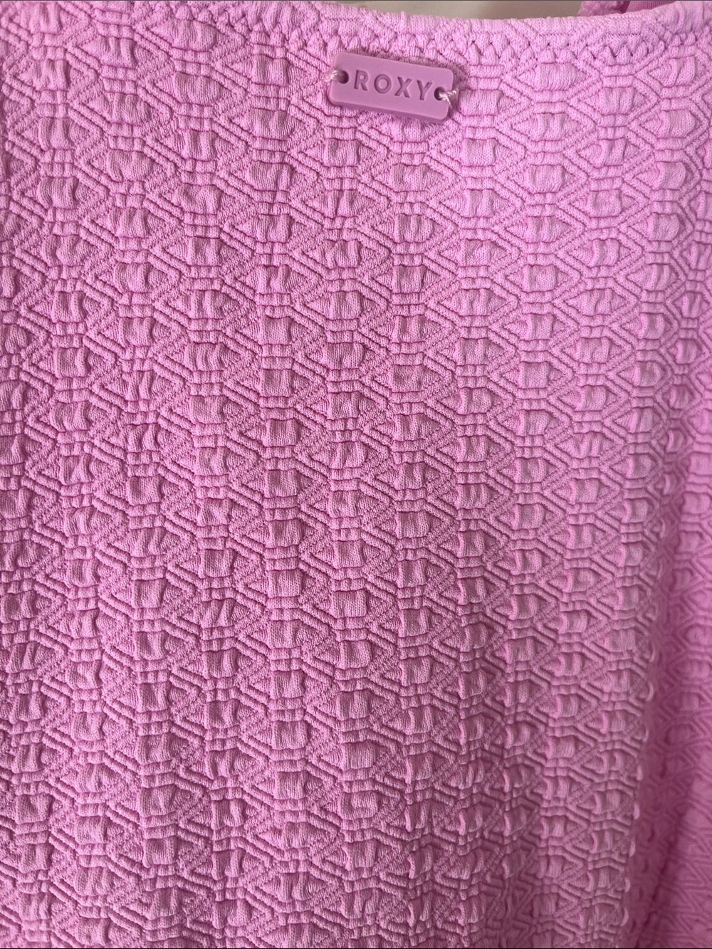 Roxy Pink Textured Keyhole One-Piece Swimsuit - Picture 5 of 5